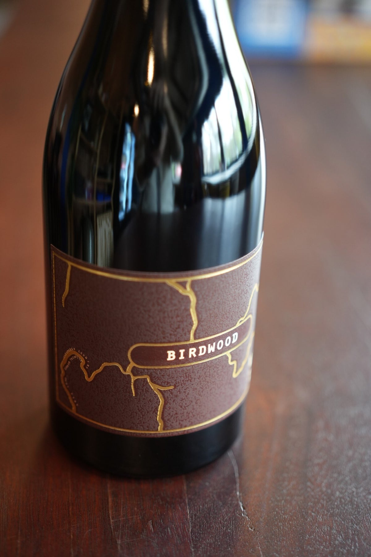 The gold-foil Birdwood label